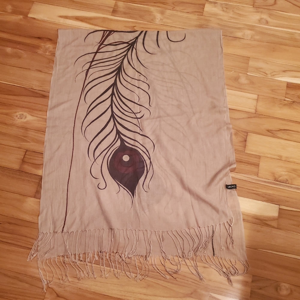 NEW peacock feather scarf!